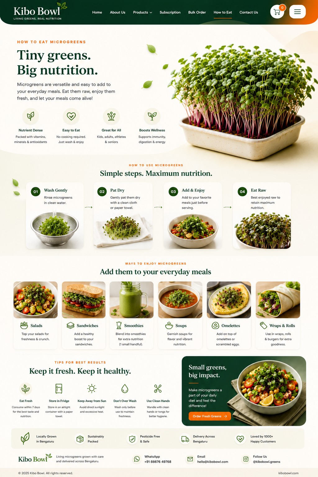 Kibo Bowl how to eat page reference